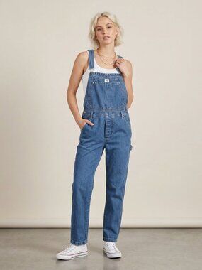 Calvin Klein Denim Overalls Pants tapered slim leg Size Small